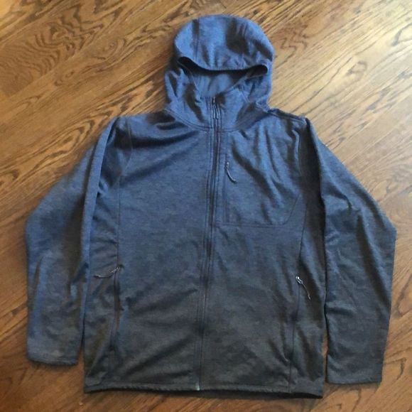 UNDER ARMOUR Men’s Grey Full Zip Fleece Hooded Jacket With Zipper Pockets Large - Picture 1 of 11